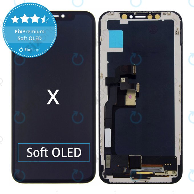 Дисплей Soft OLED за iPhone X, Тъчскрийн с рамка, FixPremium