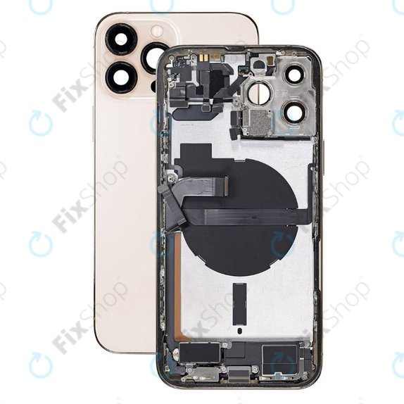 Заден калъф със малки части за iPhone 13 Pro Max, Злато, Gold