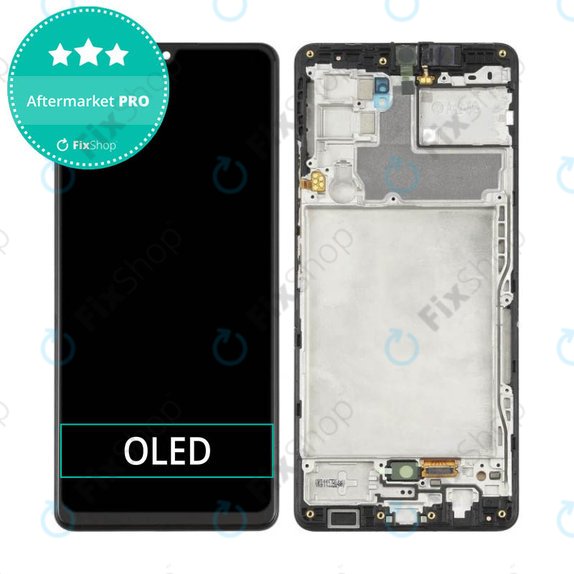 дисплей OLED за Samsung A42 5G A426B, Тъчскрийн и рамка, черен, Black