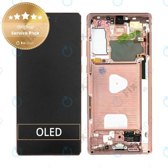дисплей за Samsung Note 20 N980B, Тъчскрийн и рамка, GH82-23495B, GH82-23733B, Mystic Bronze, Genuine Service Pack