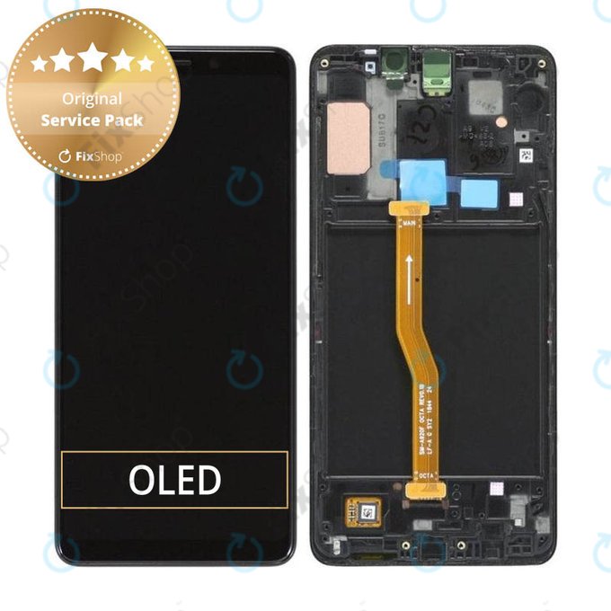 дисплей за Samsung A9 A920F (2018), Тъчскрийн и рамка, GH82-18308A, GH82-18322A, Caviar Black, Genuine Service Pack