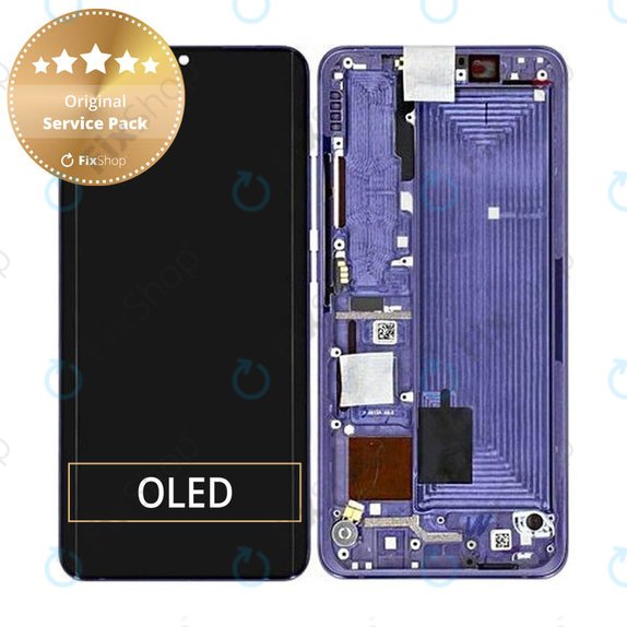 дисплей за Xiaomi Mi Note 10 Lite, Тъчскрийн и рамка, 5600020F4L00, Nebula Purple, Genuine Service Pack