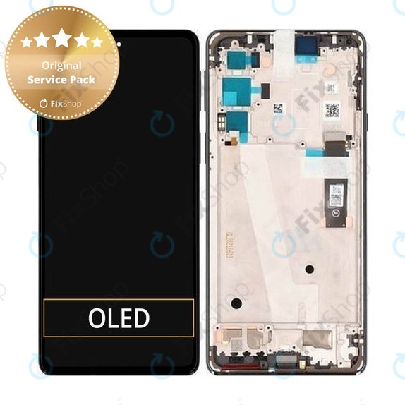 дисплей за Motorola Edge 20 XT2143, Тъчскрийн и рамка, 5D68C19192, Frostred Grey, Genuine Service Pack