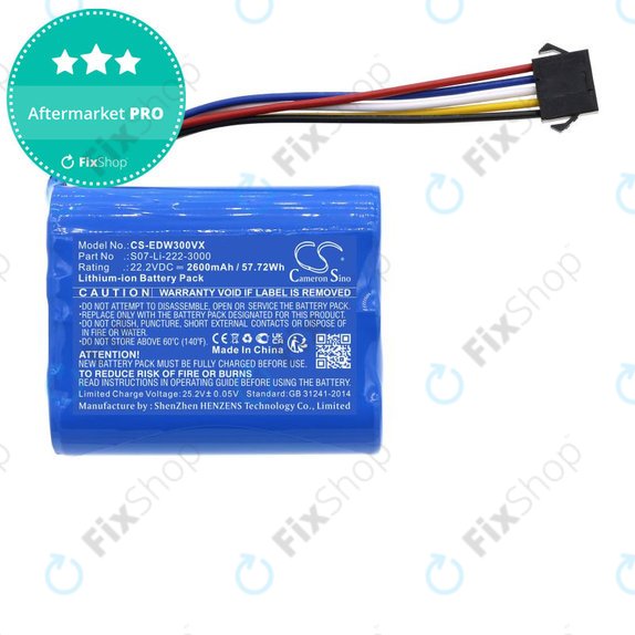 Батерия за Ecovacs Winbot X, WA30, WA50, 2600mAh, Li-Ion, 22.2V, S07-Li-222-3000, HQ