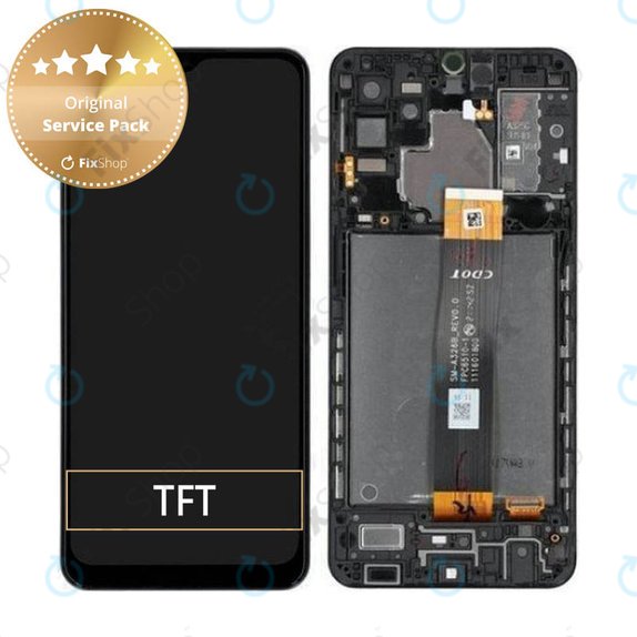 дисплей за Samsung A32 5G A326B, Тъчскрийн и рамка, GH82-25121A, GH82-25122A, Awesome Black, Genuine Service Pack