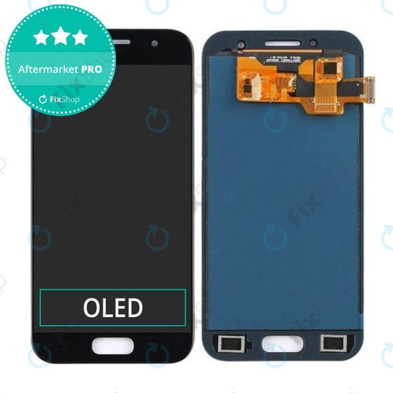 дисплей OLED за Samsung A3 A320F (2017), Тъчскрийн без рамка, черен, Black