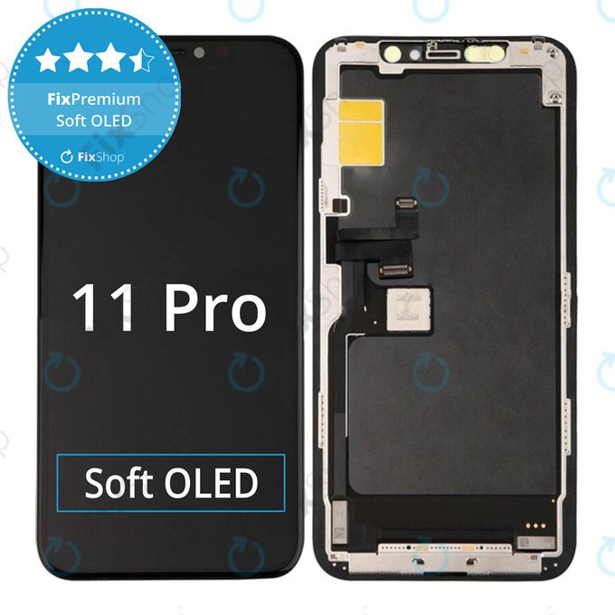 Дисплей Soft OLED за iPhone 11 Pro, Тъчскрийн с рамка, FixPremium