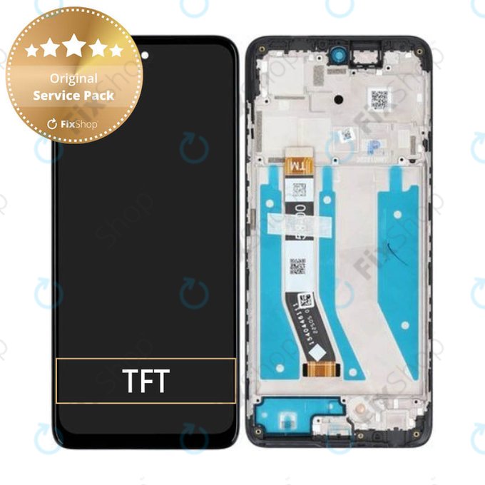 дисплей за Motorola Moto G73, Тъчскрийн и рамка, 5D68C22272, черен, Black, Genuine Service Pack