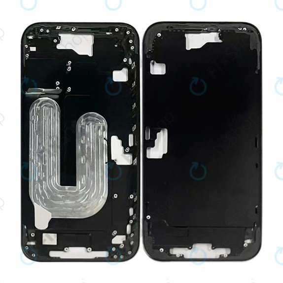 Средна рамка с бутон за включване и бутони за сила на звука за iPhone 16 Plus, Black
