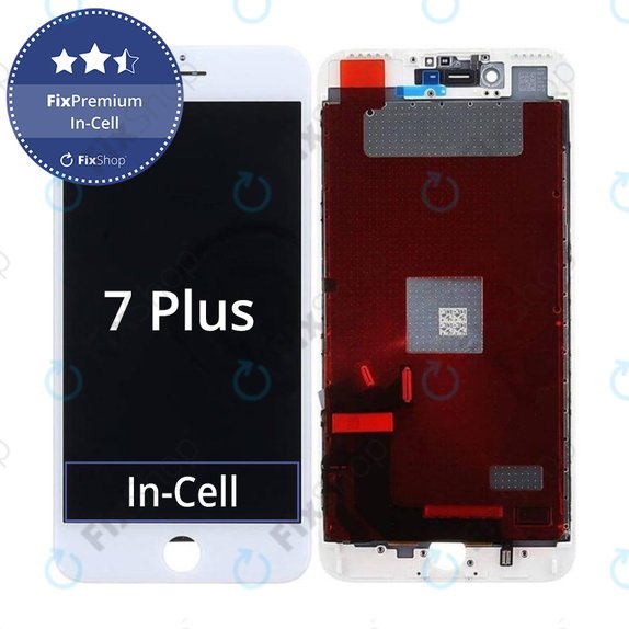 Дисплей In-Cell за iPhone 7 Plus, White, Тъчскрийн с рамка, FixPremium